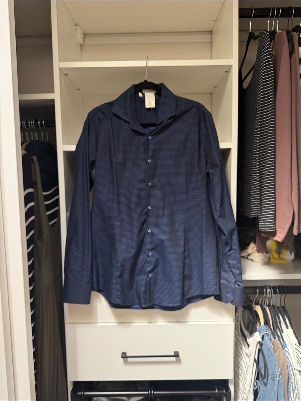 Navy Blue Button-Up Shirt